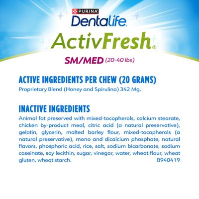 ActivFresh Daily Oral Care Small/Medium Dental Dog Treats, 21 count