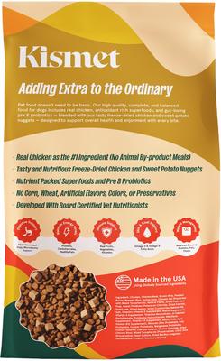 Bundle: Kismet Chicken & Barley Recipe with Freeze-Dried Nugs Dry Dog Food, 19-lb bag + Beef & Sweet Potato Nugs Freeze-Dried Treats, 1-oz bag