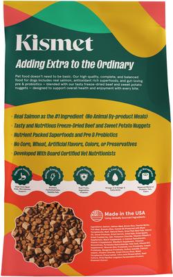 Paquete: Alimento seco para perros Kismet con pollo y cebada y nugs liofilizados (bolsa de 8,6 kg) + Alimento seco con salmón y arroz integral y nugs liofilizados (bolsa de 8,6 kg)