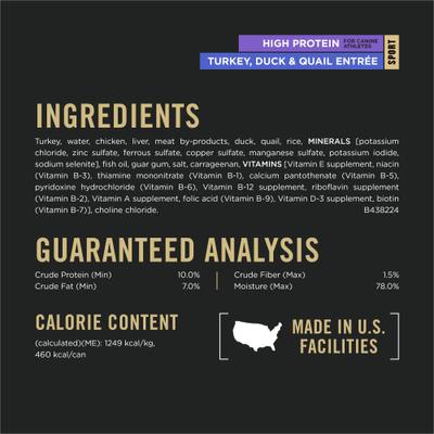 Sport High Protein Turkey, Duck & Quail Entrée Wet Dog Food, 13-oz can, case of 12