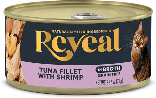 Bundle: Reveal Tuna with Crab in Broth + Tuna Fillet with Shrimp in Broth Flavored Wet Cat Food