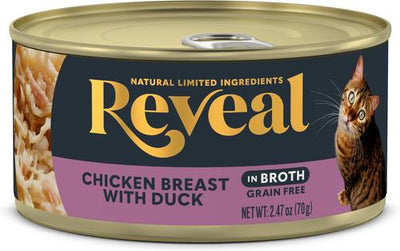 Natural Limited Ingredient Grain-Free Chicken Breast & Duck in Broth Wet Cat Food, 2.47-oz, case of 24