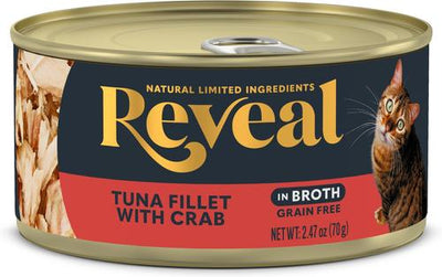 Natural Grain-Free Tuna with Crab in Broth Flavored Wet Cat Food, 2.47-oz can, case of 24