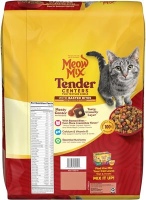 Tender Centers Basted Bites Beef & Salmon Flavors Dry Cat Food, 14.2-lb bag