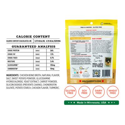 Hip & Joint Chicken Bone Broth Powder with Glucosamine Dog Food Topper, 3.5-oz pouch