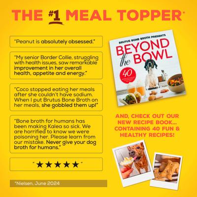 Hip & Joint Chicken Bone Broth Powder with Glucosamine Dog Food Topper, 3.5-oz pouch