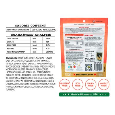 Probiotic Pork Instant Bone Broth Powder Grain-Free Digestive Health Dog Food Topper, 3.5-oz pouch