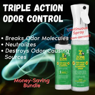 Eliminador de olores en aerosol para mascotas Pets Pet Odor Eliminator, 18 onzas líquidas con repuesto