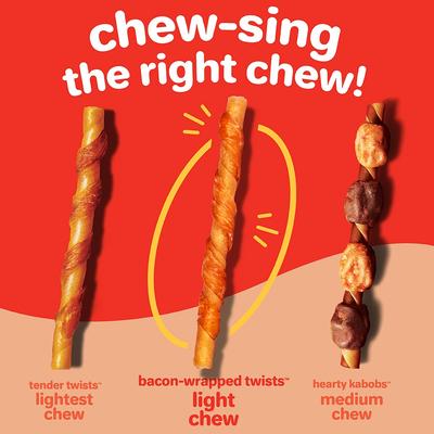 Oinkies Bacon-Wrapped Twists with 100% Real Bacon Rawhide-Free Natural Dog Treats, 14 count