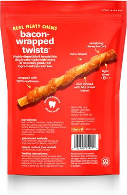 Oinkies Bacon-Wrapped Twists with 100% Real Bacon Rawhide-Free Natural Dog Treats, 14 count