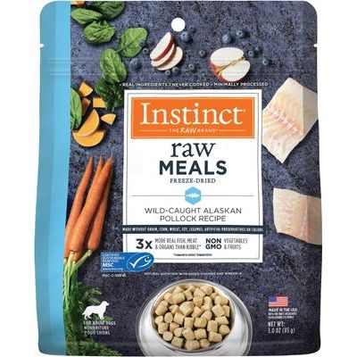 Comida liofilizada para perros adultos sin cereales y con receta de pollo sin jaula Raw Meals, bolsa de 25 oz