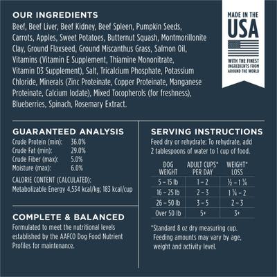 Raw Meals Real Beef Recipe Grain-Free Adult Freeze-Dried Dog Food, 3-oz bag