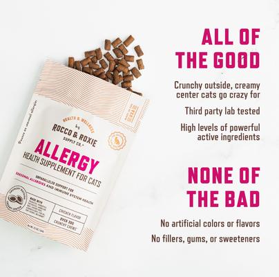 Chicken Flavored Allergy Chew Supplement for Cats, 3.7-oz bag