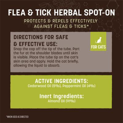 Apothecary Natural Flea & Tick Herbal Spot Treatment for Cats, 3 doses (3-mos. supply)