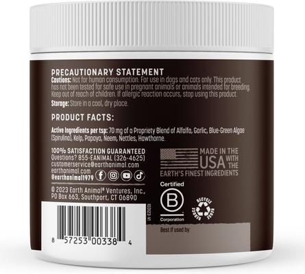 Apothecary Natural Flea & Tick Daily Internal Herbal Powder Oral Supplement for Dogs & Cats, 8-oz jar