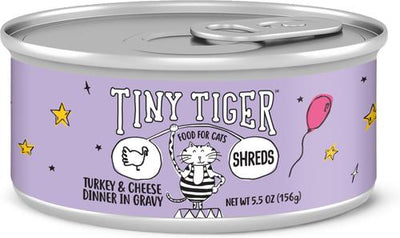 Shreds Turkey & Cheese Dinner in Gravy Canned Cat Food, 5.5-oz can, case of 24