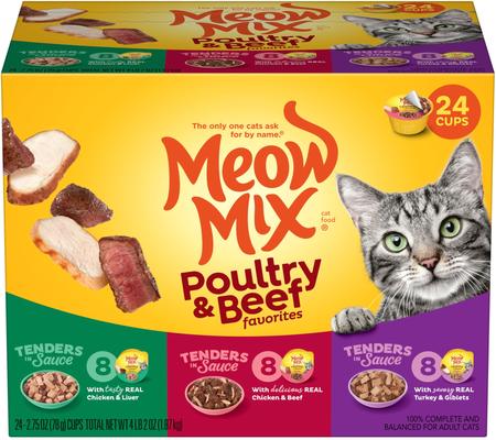Classic Favorites Tenders in Sauce Variety Pack Wet Cat Food, 2.75-oz cup, case of 24