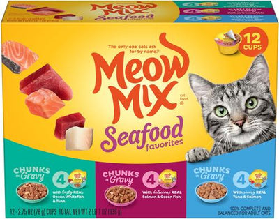 Savory Morsels Seafood Favorites Variety Pack Cat Food, 2.75-oz cup, case of 12