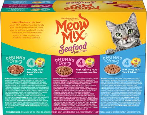 Savory Morsels Seafood Favorites Variety Pack Cat Food, 2.75-oz cup, case of 12