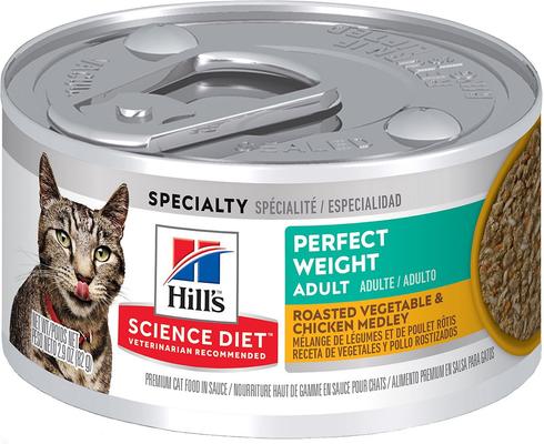 Adult Perfect Weight Management Liver & Chicken Entree Wet Cat Food, 2.9-oz can, case of 24