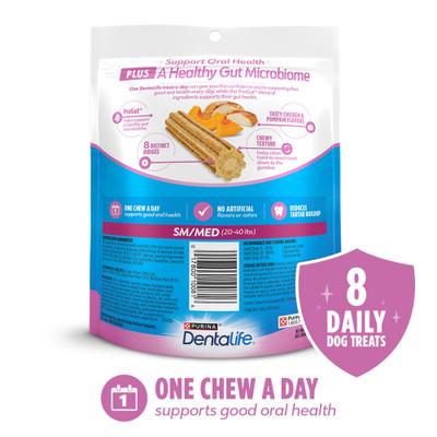 Plus Digestive Support Chicken & Pumpkin Flavor Small/Medium Dental Dog Treats, 8 count