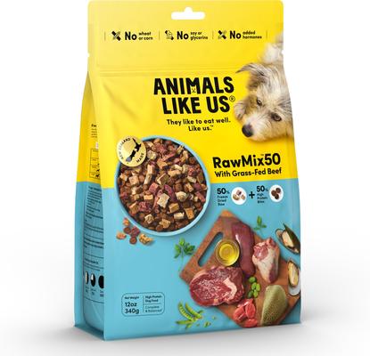 Bundle: Animals Like Us RawMix50 Grass-Fed Beef + Cage-Free Chicken + Grass-Fed Lamb Dog Food