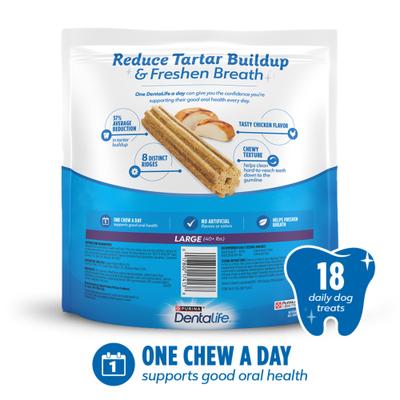 Daily Oral Care Chicken Flavor Large Dental Dog Treats, 18 count