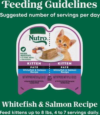 Perfect Portions Kitten Whitefish & Salmon Recipe Pate Wet Cat Food, 2.6-oz, case of 24 twin-packs