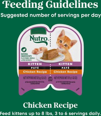 Perfect Portions Kitten Chicken Recipe Pate Wet Cat Food, 2.6-oz, case of 24 twin-packs