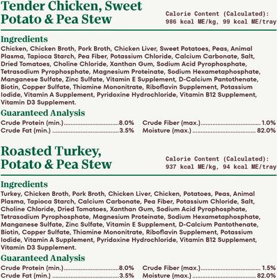 Grain-Free Tender Chicken Stew & Roasted Turkey Stew Cuts in Gravy Variety Pack Wet Dog Food Trays, 3.5-oz can, case of 12