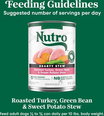 Hearty Stew Turkey, Sweet Potato & Green Bean Cuts in Gravy Adult Canned Wet Dog Food, 12.5-oz, case of 12
