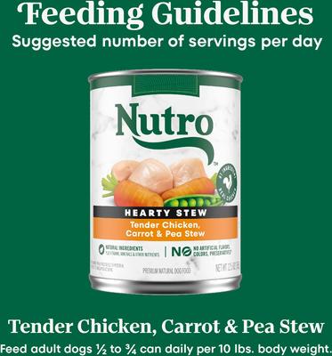 Hearty Stew Tender Chicken, Carrot & Pea Stew Grain-Free Canned Adult Wet Dog Food, 12.5-oz, case of 12