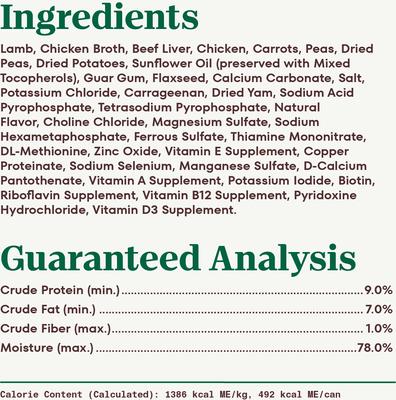 Premium Loaf Savory Lamb, Carrot & Pea Recipe Grain-Free Adult Canned Wet Dog Food, 12.5-oz, case of 12