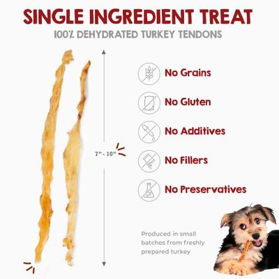 Turkey Tendons Grain-Free Soft & Chewy Dog Treats, 12-oz bag