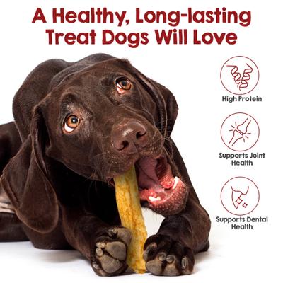 Peanut Butter Basted Beef Hide Natural Dog Chew Treats, Medium, 12 count