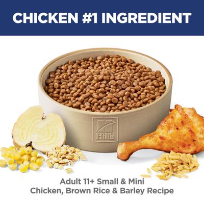 Senior Adult 11+ Small Breed & Mini Breed Chicken Meal, Barley & Brown Rice Recipe Dry Dog Food, 4.5-lb bag