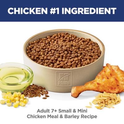 Senior Adult 7+ Small Breed & Mini Breed Chicken Meal, Barley & Brown Rice Recipe Dry Dog Food, 4.5-lb bag