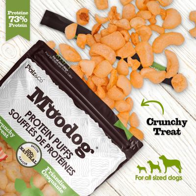 Bocadillos crujientes de proteína de res Moodog con sabor a tocino, bolsa de 28 g