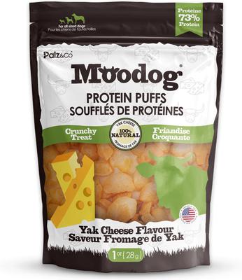 Moodog Beef Protein Puffs Yak Cheese Flavor Crunchy Dog Treats, 1-oz bag