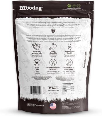 Bocadillos crujientes de proteína de res Moodog con sabor a leche de cabra, bolsa de 28 g