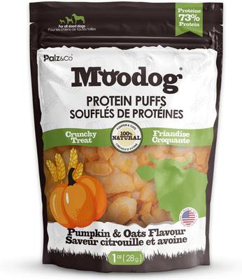 Moodog Beef Protein Puffs Pumpkin & Oatmeal Flavor Crunchy Dog Treats, 1-oz bag