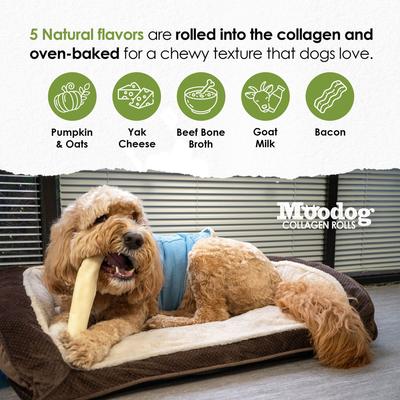 Moodog Beef Corium Collagen 7-inch Pumpkin & Oat Flavor Natural Dog Chew