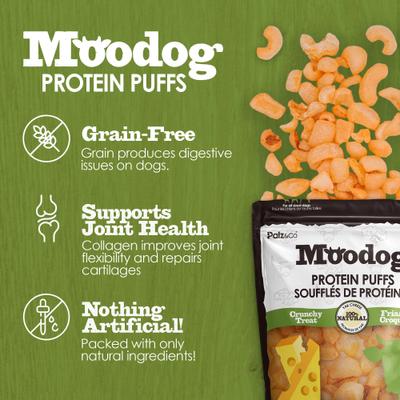 Moodog Beef Protein Puffs Yak Cheese Flavor Crunchy Dog Treats, 1-oz bag