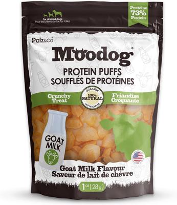 Moodog Beef Protein Puffs Goat Milk Flavor Crunchy Dog Treats, 1-oz bag