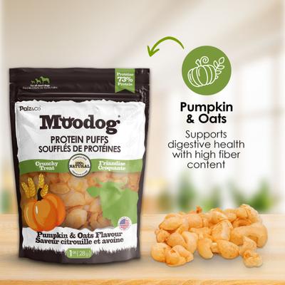 Moodog Beef Protein Puffs Pumpkin & Oatmeal Flavor Crunchy Dog Treats, 1-oz bag