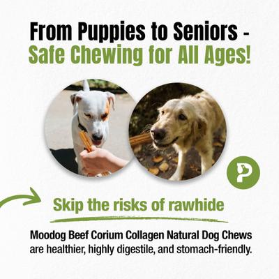 Moodog Beef Corium Collagen 7-inch EZ Granulated Natural Dog Chews, 2 count