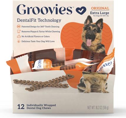 Original X-Large Chicken Flavor Dental Dog Chews, 12 count, individually wrapped