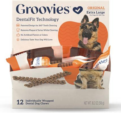 Original X-Large Chicken Flavor Dental Dog Chews, 12 count, individually wrapped