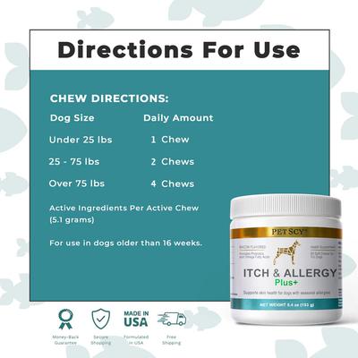 Allergy Itch Relief Plus Bacon Flavored Soft & Chew Supplement for Dogs, 5.4-oz jar, 60 count