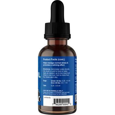 Suplemento herbal para perros y gatos Tranquility Blend, botella de 1 onza líquida